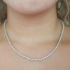 Round Diamond 14K White Gold Straight Line Tennis Necklace 5.41 ct 17" Rtl 17K