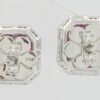 18k White Gold 3.39 ct Round & Baguette Diamond Ruby Halo Stud Earrings 12gm