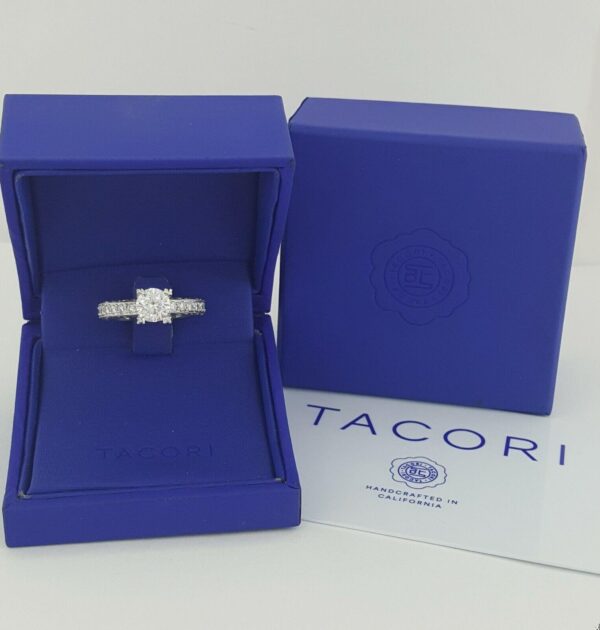 1 ct TACORI HT2229A Crescent Platinum Semi-Mount Diamond Engagement Ring 8,380