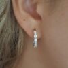 Emerald Cut Diamond Inside Out Oval Hoop Earrings 2 ct 14K Yellow Gold 17mm