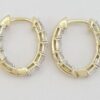 Emerald Cut Diamond Inside Out Oval Hoop Earrings 2 ct 14K Yellow Gold 17mm