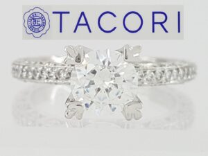 0.5 ct TACORI Crescent Platinum Semi-Mount Diamond Engagement Ring 5.6K