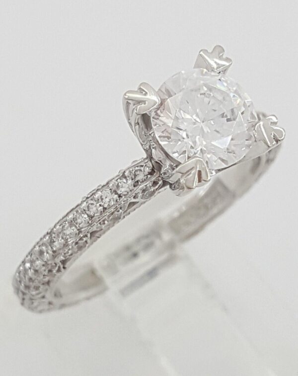 0.5 ct TACORI Crescent Platinum Semi-Mount Diamond Engagement Ring 5.6K