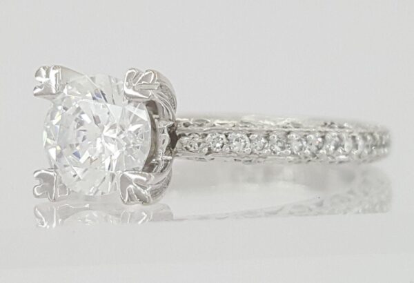0.5 ct TACORI Crescent Platinum Semi-Mount Diamond Engagement Ring 5.6K