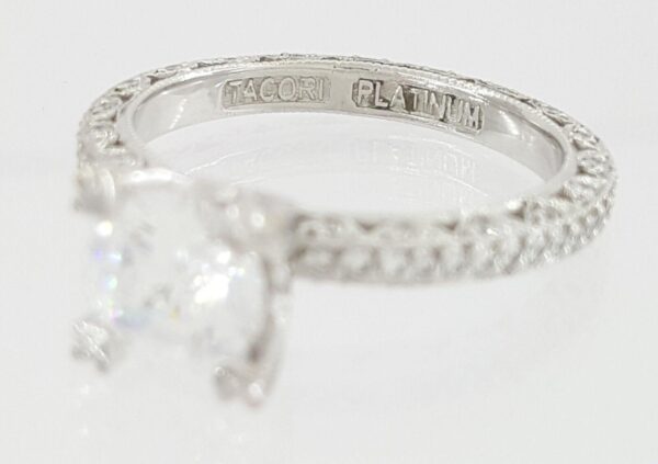 0.5 ct TACORI Crescent Platinum Semi-Mount Diamond Engagement Ring 5.6K