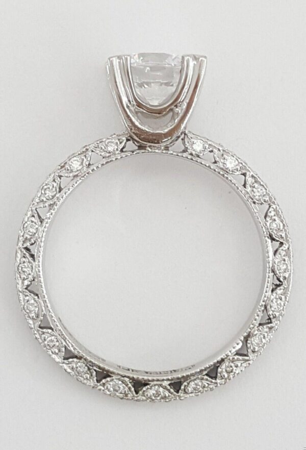 0.5 ct TACORI Crescent Platinum Semi-Mount Diamond Engagement Ring 5.6K