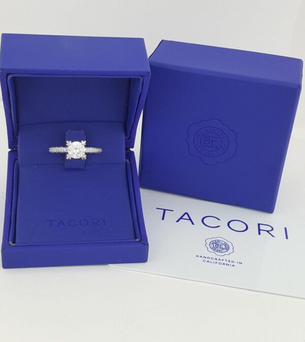 0.5 ct TACORI Crescent Platinum Semi-Mount Diamond Engagement Ring 5.6K