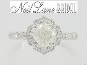 Neil Lane Bridal® Cushion Cut Halo Engagement Ring 1.5 ct 14kw Gold Rtl 7,000