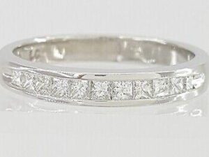 0.44 ct 14K White Gold Channel Set Princess Cut Diamond Wedding Anniversary Band