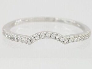 0.1 ct Platinum Round Cut Diamond Contour Wedding Band Fits Halo Engagement Ring