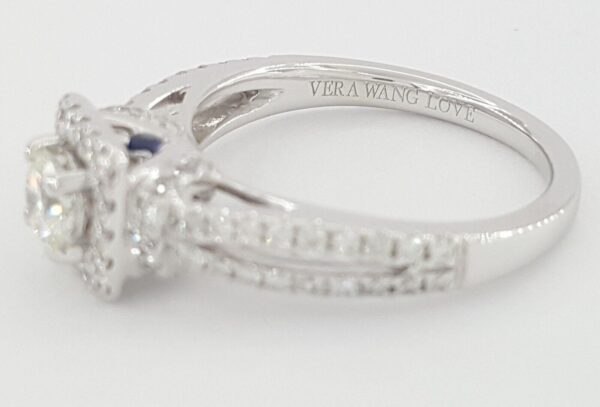 Vera Wang Love 14K 1.07 ct Round Diamond Halo Engagement Ring Retail 3,299