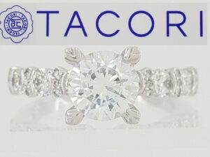 0.78 ct TACORI Platinum Semi-Mount Engagement Ring Rtl 8,020