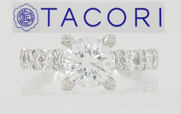 0.78 ct TACORI Platinum Semi-Mount Engagement Ring Rtl 8,020