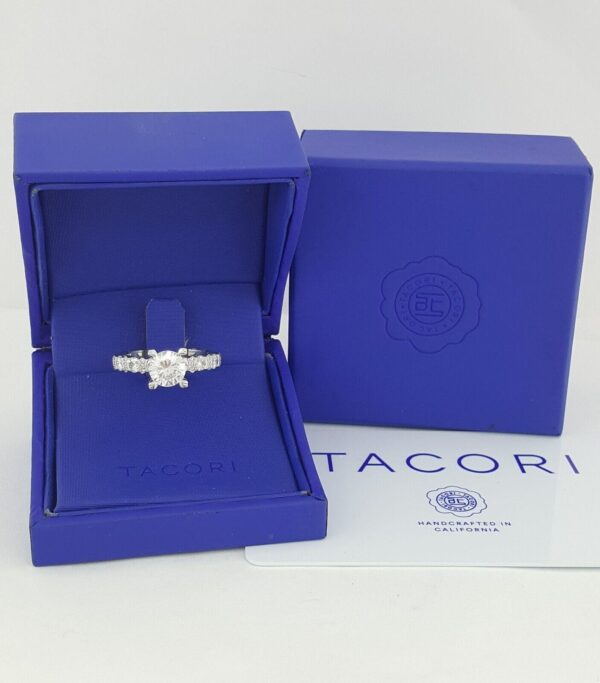 0.78 ct TACORI Platinum Semi-Mount Engagement Ring Rtl 8,020