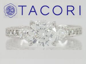 TACORI Crescent Platinum Semi-Mount Diamond Engagement Ring 0.9 ct Retail 7,760