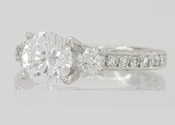 TACORI Crescent Platinum Semi-Mount Diamond Engagement Ring 0.9 ct Retail 7,760