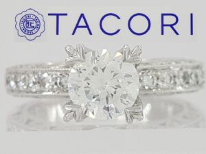 0.4 ct TACORI Crescent Platinum Semi-Mount Diamond Engagement Ring Retail 6,300