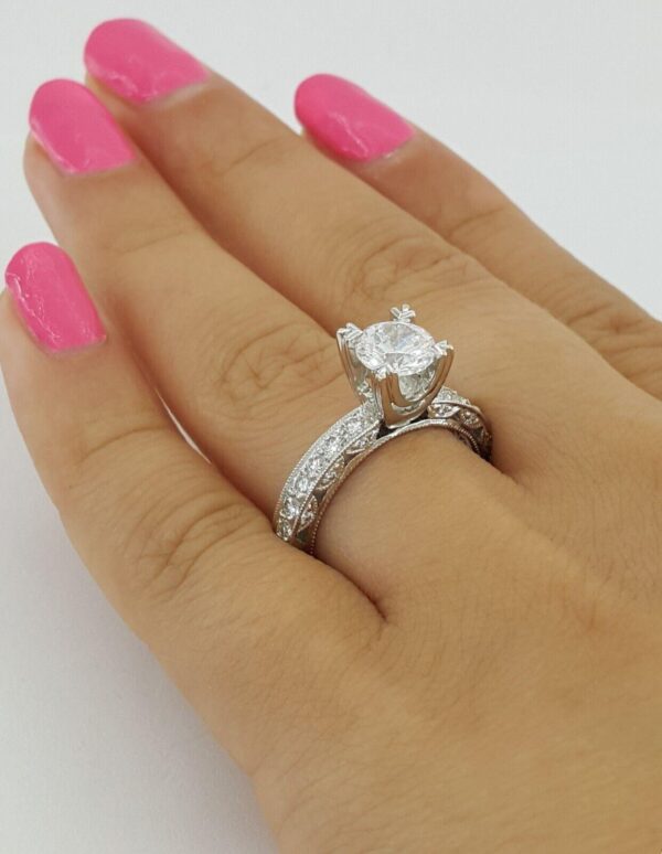 0.4 ct TACORI Crescent Platinum Semi-Mount Diamond Engagement Ring Retail 6,300