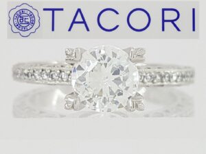 TACORI Crescent Platinum Semi-Mount Diamond Engagement Ring 0.5 ct 5.6K