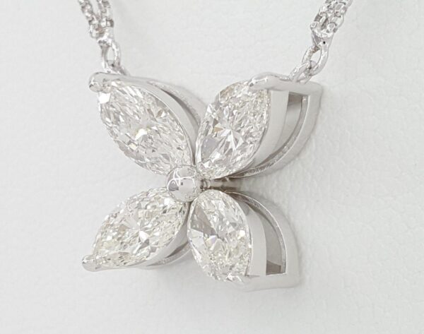 Victoria Marquise Diamonds Butterfly Necklace 18K 18" GIA 2.56 ct Retail 7,995