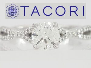 0.83 ct Simply Tacori 3004 18k White Gold Crossover Engagement Ring G/VVS2 GIA