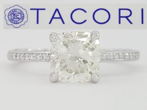 TACORI Sculpted Crescent 41-15 1.26 ct Cushion Diamond Engagement Ring GIA 11K