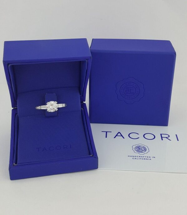 0.70 ct Tacori Crescent Platinum Eternity Semi-Mount Engagement Ring Rtl 7,090