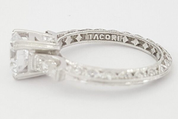 0.70 ct Tacori Crescent Platinum Eternity Semi-Mount Engagement Ring Rtl 7,090