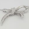 Round & Baguette Cut Diamond Bow Pendant Necklace 17.5" 1.5 ct 18K White Gold