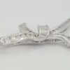 Round & Baguette Cut Diamond Bow Pendant Necklace 17.5" 1.5 ct 18K White Gold