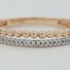 0.05 ct 10k Rose Gold Haft Circle Round Diamond Wedding Band Rtl 399
