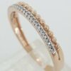 0.05 ct 10k Rose Gold Haft Circle Round Diamond Wedding Band Rtl 399