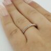 0.05 ct 10k Rose Gold Haft Circle Round Diamond Wedding Band Rtl 399
