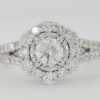 1.05 ct 14k White Gold Round Diamond Halo Split Shank Engagement Ring Rtl 3,495