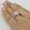 1.05 ct 14k White Gold Round Diamond Halo Split Shank Engagement Ring Rtl 3,495