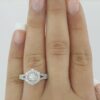 1.05 ct 14k White Gold Round Diamond Halo Split Shank Engagement Ring Rtl 3,495