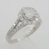 1.05 ct 14k White Gold Round Diamond Halo Split Shank Engagement Ring Rtl 3,495