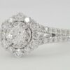 1.05 ct 14k White Gold Round Diamond Halo Split Shank Engagement Ring Rtl 3,495