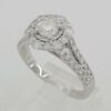 1.05 ct 14k White Gold Round Diamond Halo Split Shank Engagement Ring Rtl 3,495