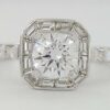 Supreme Semi-Mount Diamond Halo Engagement Ring 1.03 ct 18K White Gold