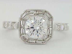 Supreme Semi-Mount Diamond Halo Engagement Ring 1.03 ct 18K White Gold