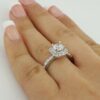 Supreme Semi-Mount Diamond Halo Engagement Ring 1.03 ct 18K White Gold