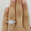 Supreme Semi-Mount Diamond Halo Engagement Ring 1.03 ct 18K White Gold
