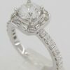 Supreme Semi-Mount Diamond Halo Engagement Ring 1.03 ct 18K White Gold