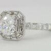 Supreme Semi-Mount Diamond Halo Engagement Ring 1.03 ct 18K White Gold
