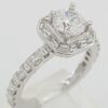 Supreme Semi-Mount Diamond Halo Engagement Ring 1.03 ct 18K White Gold