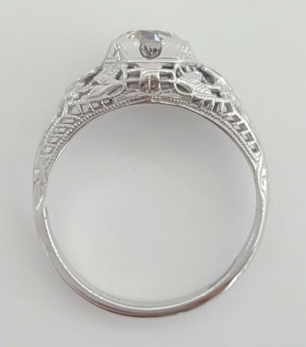 Art Deco Vintage 18k Gold Old European Diamond Engagement Ring 0.79 ct