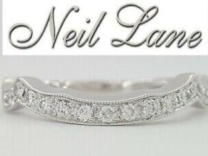 Neil Lane 0.45 ct Diamonds 14K White Gold Contour Wedding Anniversary Band Ring