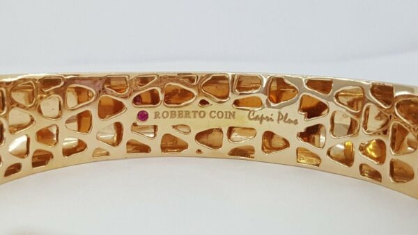 Roberto Coin Capri Plus 18K Rose Gold Pave Amethyst Bangle 58.8 Grams