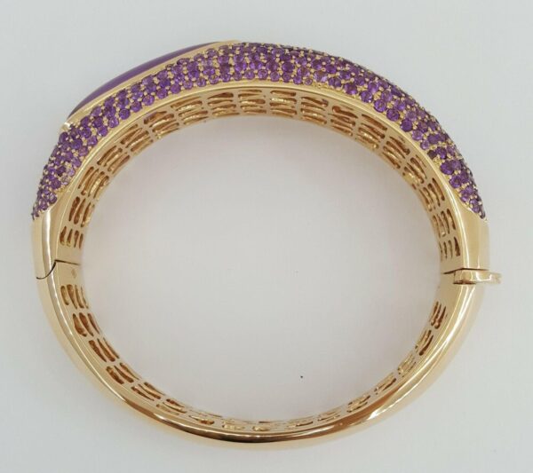 Roberto Coin Capri Plus 18K Rose Gold Pave Amethyst Bangle 58.8 Grams